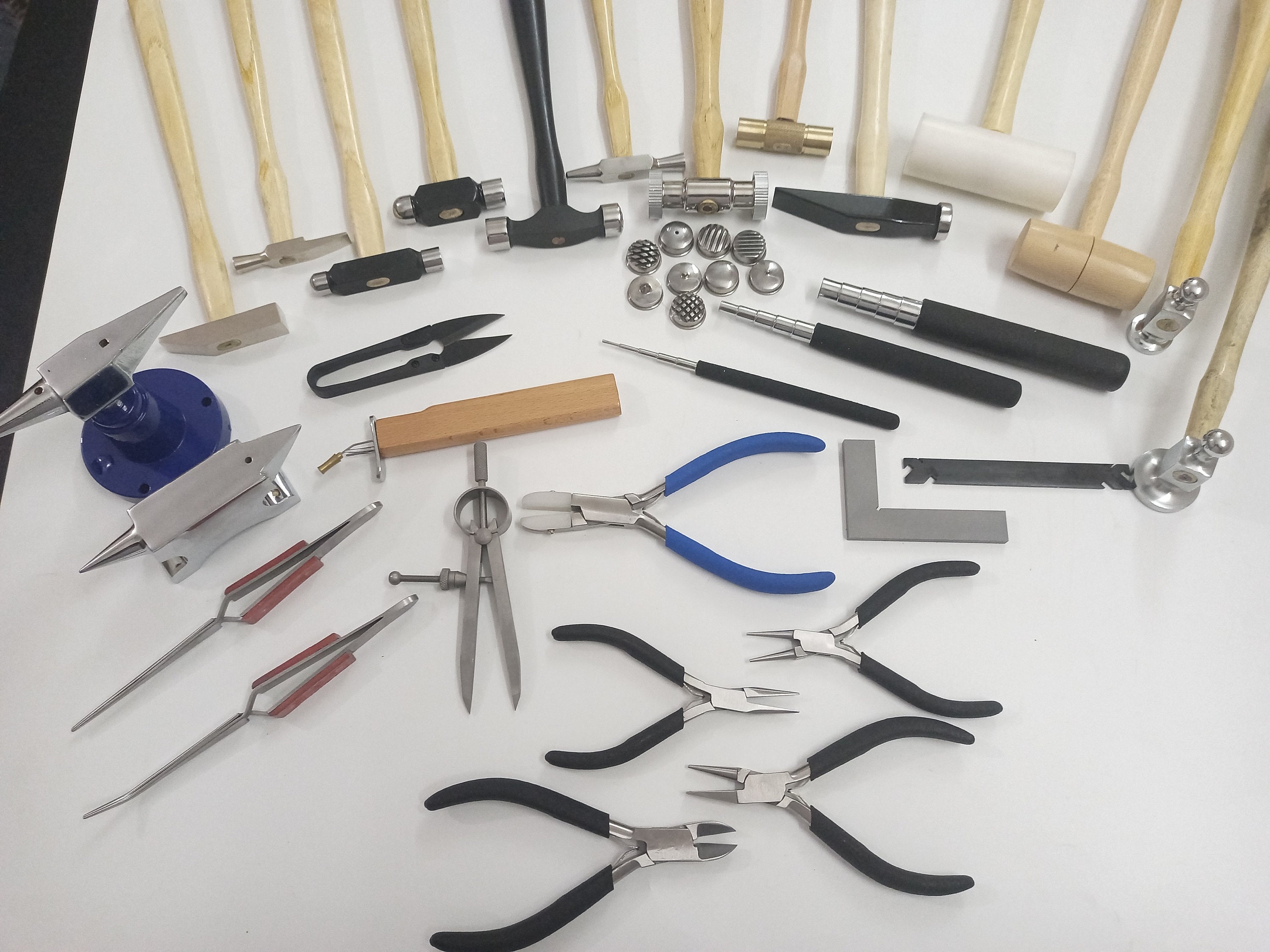 Jewelry Tools set of 30 Hammers, Mallets, Pliers, Anvils, Mandrels