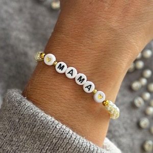 Mama Armband – Geschenk Muttertag – Perlenarmband Mama – Armband Mutter – Mamaschmuck – Mutter Tochter Geschenkidee –  verschiedene Farben