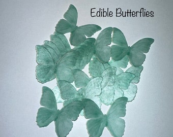 Sage Green Edible Wafer Butterflies