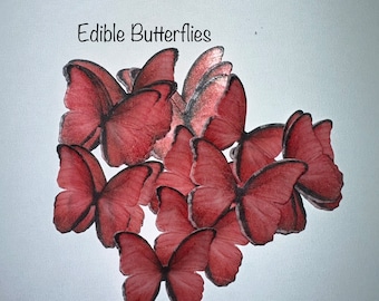 Red Edible Wafer Butterflies