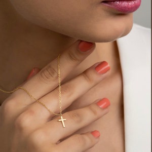 Sterling Silver Cross Necklace: Dainty Christian Pendant