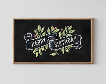 Samsung Frame Digital Artwork – Hand Drawn Happy Birthday Greeting