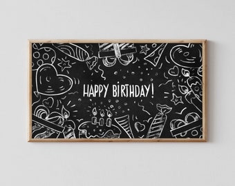 Happy Birthday Samsung Frame Art – Modern Chalkboard Style Download