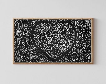 Happy Birthday Samsung Frame Digital File – Chalkboard Party Artwork