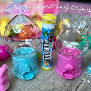 Personalized Easter Candy Dispenser| Easter Basket Stuffer| Kids Easter Gift| Bunny and Egg Shaped Candy Dispenser|Easter Gift|Candy Gift
