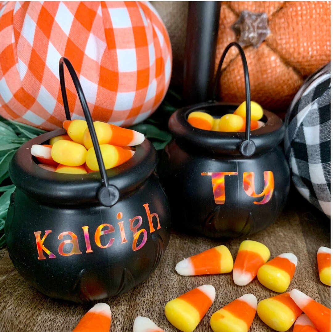 Personalized Halloween Favor Mini Halloween Cauldron Kids Etsy