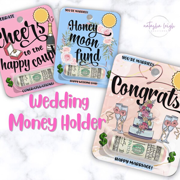 Wedding Money Holder Card| Wedding Cash Gift| Just Married Gift| Wedding Gift| Couple Gift| Wedding Present| Money Holder|Honeymoon Money