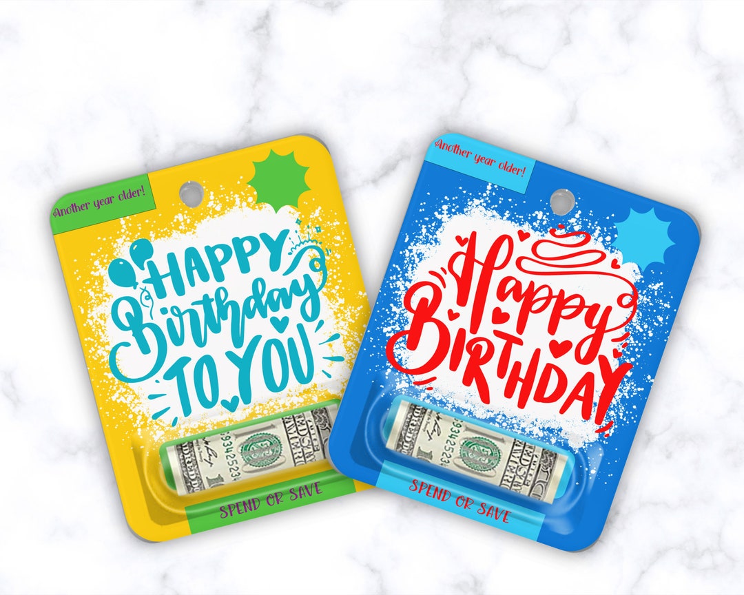Happy Birthday Money Card Holder Birthday Gift Cash Gift Etsy