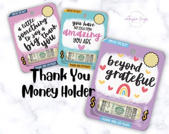 Thank You Money Holder, Thank you cash gift, Beyond Grateful, Thank you money Gift, Teacher Gift, School Staff Gift, Money Holder, Cash Gift