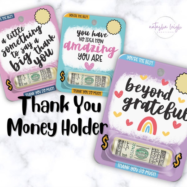 Thank You Money Holder, Thank you cash gift, Beyond Grateful, Thank you money Gift, Teacher Gift, School Staff Gift, Money Holder, Cash Gift