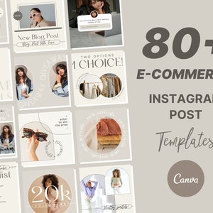 80+ Ecommerce Instagram Posts | Small business Instagram Template | Product Instagram Template | Canva Template Instagram