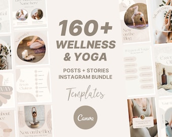 Más de 160 PAQUETES de Instagram de bienestar / Plantillas de Instagram de yoga y bienestar / Publicaciones de Instagram / Plantilla Canva Instagram
