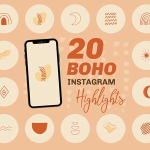 20 Boho Instagram Highlight Covers, Instagram Highlight Set, Instagram Highlight Cover, Highlight Cover Boho, Abstract, Beige Highlights