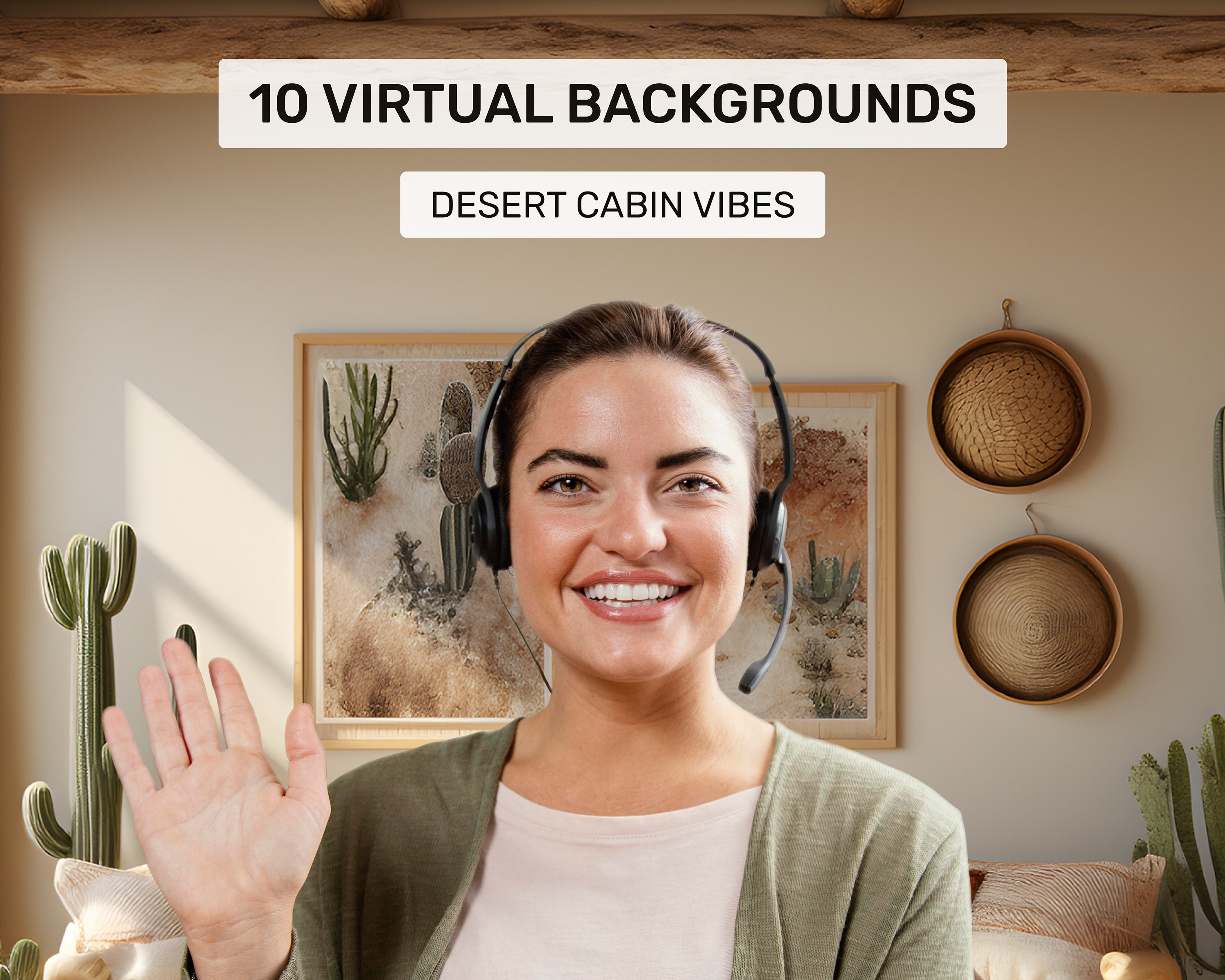 10 Zoom Backgrounds, Zoom Background Office Desert Vibes, Zoom