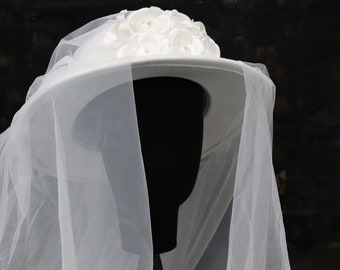Sombrero de novia estilo herben con velo, sombrero de fieltro de ala ancha, sombrero de boda blanco estilo Coco con flor falsa, sombrero único para mujer, sombrero de novia moderno