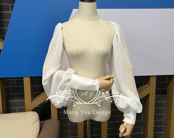 Chiffon Abnehmbare Hochzeitsärmel,Weiß / Schwarz Hochzeitskleid Ärmel,Weiche Abnehmbare Hochzeitskleid Ärmel,Braut Ärmel,Kleid Ärmel