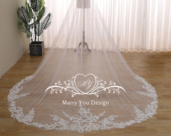 Velo de novia de encaje con lentejuelas brillantes de una sola capa, velo de novia de encaje con lentejuelas de lujo, hermoso velo de novia de encaje, velo de novia catedral.