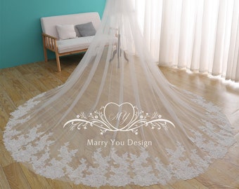 Voile de mariée élégant à deux étages, Voile de mariée en dentelle florale, Voile de mariée en dentelle à bords simples avec peigne, Voile de mariée en dentelle fard à joues, Voile avec fard à joues