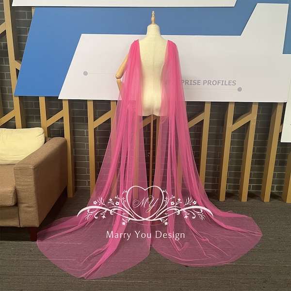 Custom Shoulder Veil for Wedding,Any Colors Plain Tulle Wedding Wings,Any Length Cape Veil,Shoulder Cape Veil,One Pair Detachable Wings