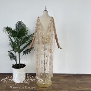 Celestial Wedding Cape Veil,Starry Silver/Gold Galaxy Cloak,Sparkling Moon & Stars Bridal Veil with V-Back,Black or Custom Colors Available