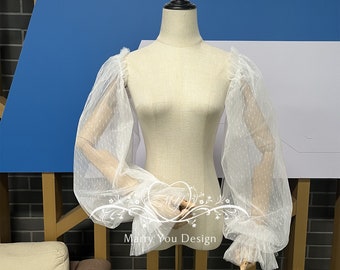 Detachable Wedding Sleeves,Custom Any Color Polka Dots Wedding Sleeves,Removable Wedding Dress Straps,Bridal Sleeves,Off Shoulder Straps