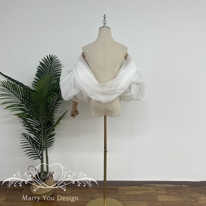 Solid Tulle Detachable Sleeves for Bride,Romantic Puff Sleeves for Wedding,Bridal Sleeves,Tulle Removable Sleeves,Classic Wedding Sleeves