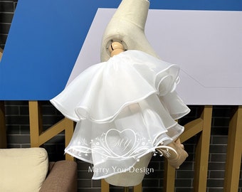 GORGECRAFT 2 pz Maniche A Sbuffo in Tulle Rimovibili Bianche in Poliestere da Sposa Maniche Lunghe