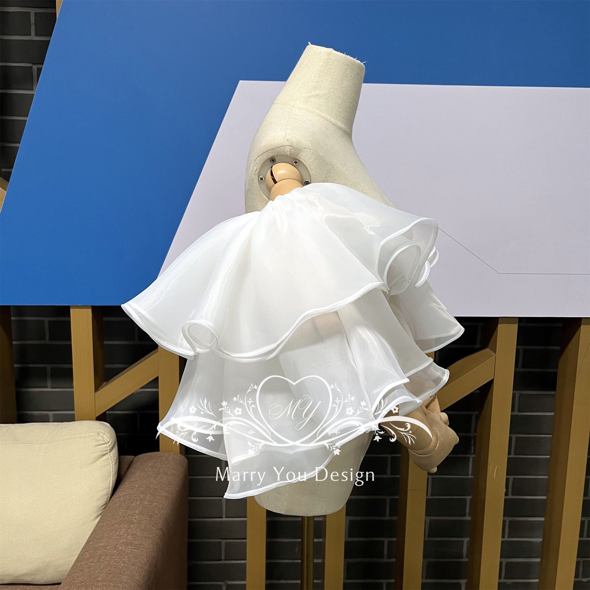 NICENEEDED 2 Paires De Manches Bouffantes Amovibles Pour Mariée – Organza Polyester Blanc, Courte, Unie – Pour Robe De Cérémonie, Cocktail, Baptême