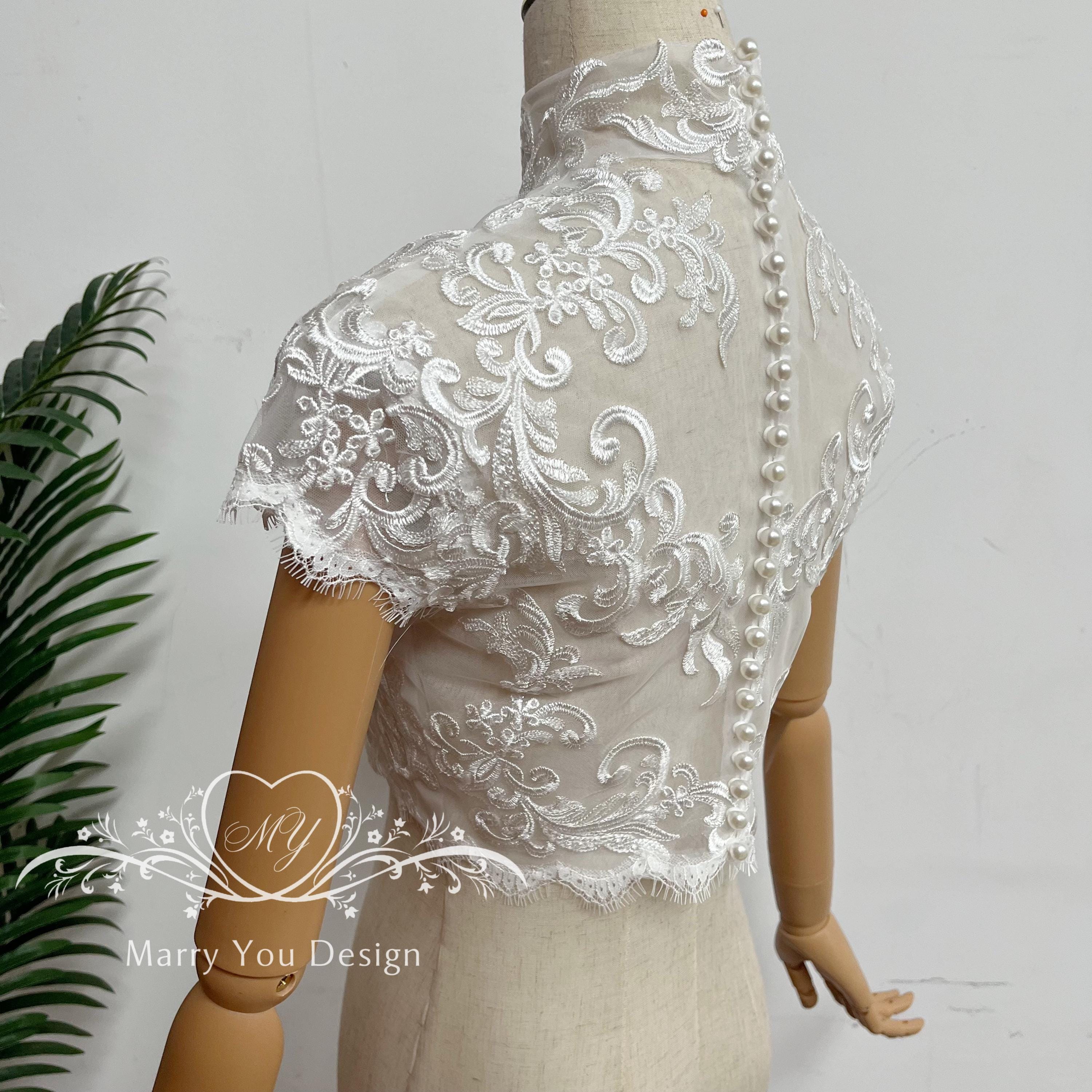 Fairy Wedding Bolero,minimalist Floral Lace Bridal Dress Cover Up Fairy Wedding Bolero,minimalist Floral Lace Bridal Dress Cover Up