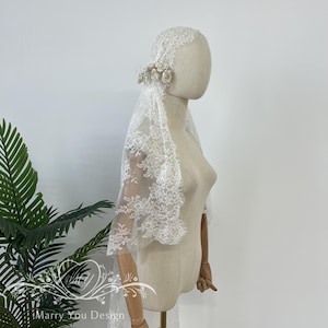 Bohemian Floral Brautschleier,Mantilla Brautschleier,64 &#39;&#39;Spitze Juliet Schleier,1930er Jahre Cap Veil,Fake Flower Brautschleier,Drop Beach Brautschleier