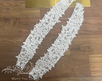 Floral Lace Wedding Dress Straps, Detachable Bridal Sleeves