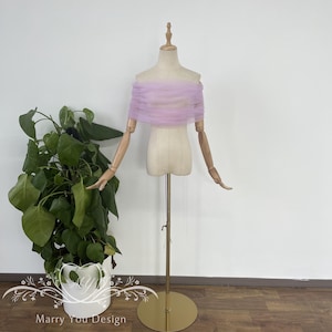 Simple Plain Tulle Shawl Wrap,Off Shoulder Removable Bridal Cover Up Cape,Wedding Dress Tulle Topper,Romantic Bridal top Bolero