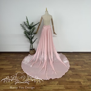 Romantic Wedding Detachable Train,Shiny Satin Detachable Skirt,Open-front Detachable Train,One Tier Bridal Overskirt,Removable Bridal Skirt
