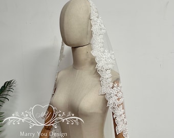 Mantilla Veil,Wedding Veil,Vintage Mantilla Veil,Beaded Mantilla Veil,Beach Wedding Veil,Drop Bridal Veil,Lawn Wedding Veil,1930s Veil
