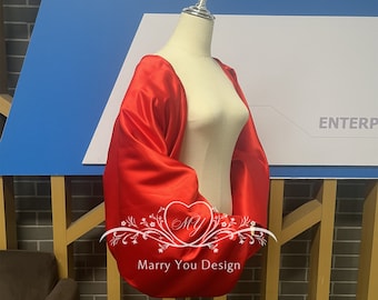 Custom Any Colors Detachable Bow Dress Shawl,Wedding Satin Sleeves/Wrap,Removable Wedding Dress Wrap,Bridal Sleeves,Off Shoulder Sleeves