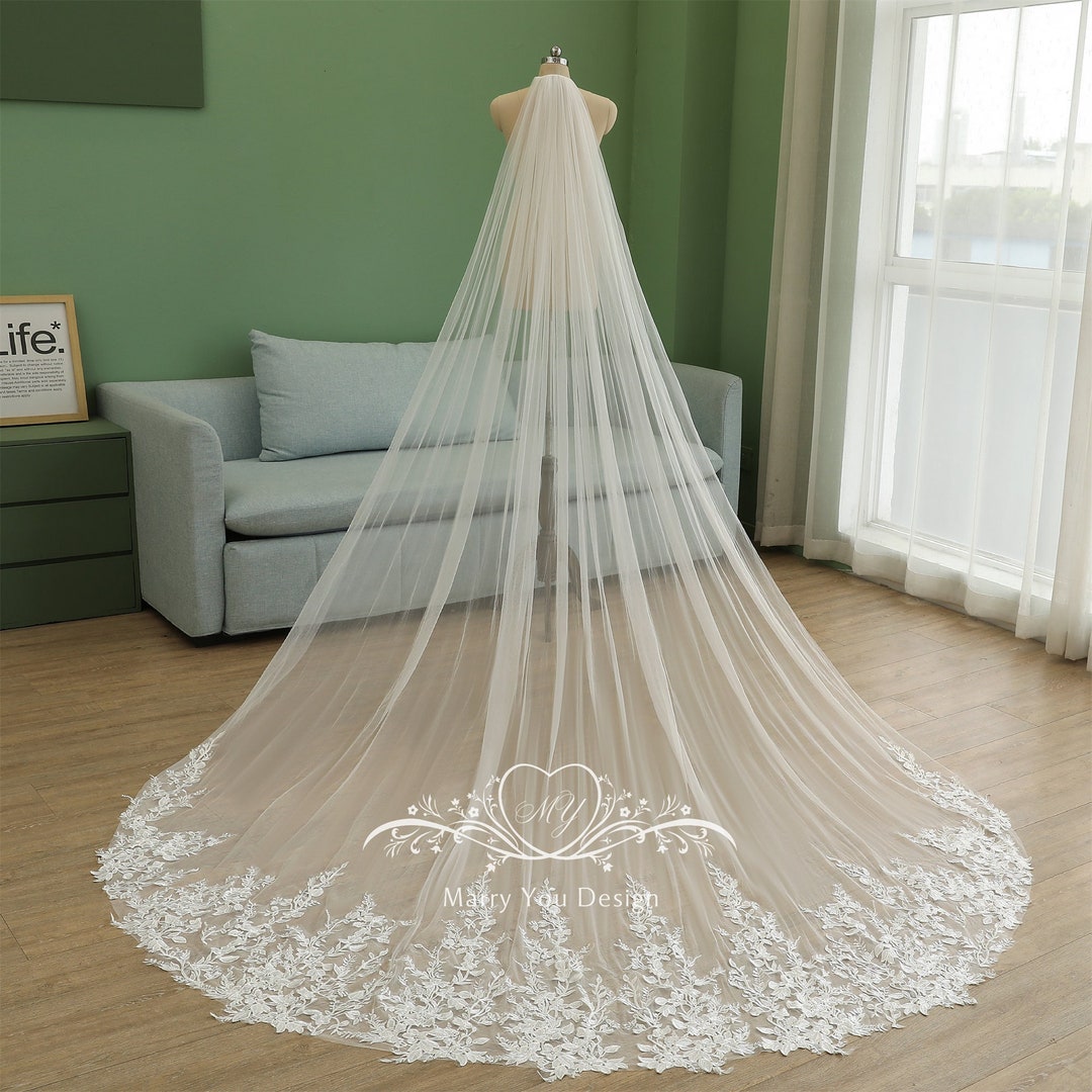 Elegant Lace Wedding Veil,boho Floral Lace Bridal Veil,luxury Lace
