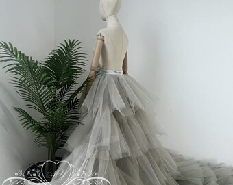 Multi Layer Bridal Overskirt,tulle Tiered Skirt,wedding