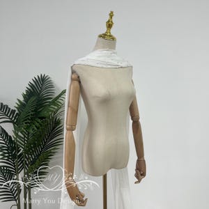 Minimalist Chiffon Wedding Scarf,Pearls Wedding Scarf,Bridal Scarf,Neck Scarf,Bridal Neck Tie,Romantic Bridal Bow,Bridal Scarf,Bridal Veil