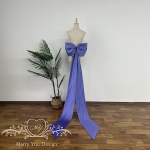 Oversized Detachable Bow with Long Train,Removable Satin Bridal Dress Bow,Big Bow for Wedding Dress,Long Removable Bridal Accessories Bow