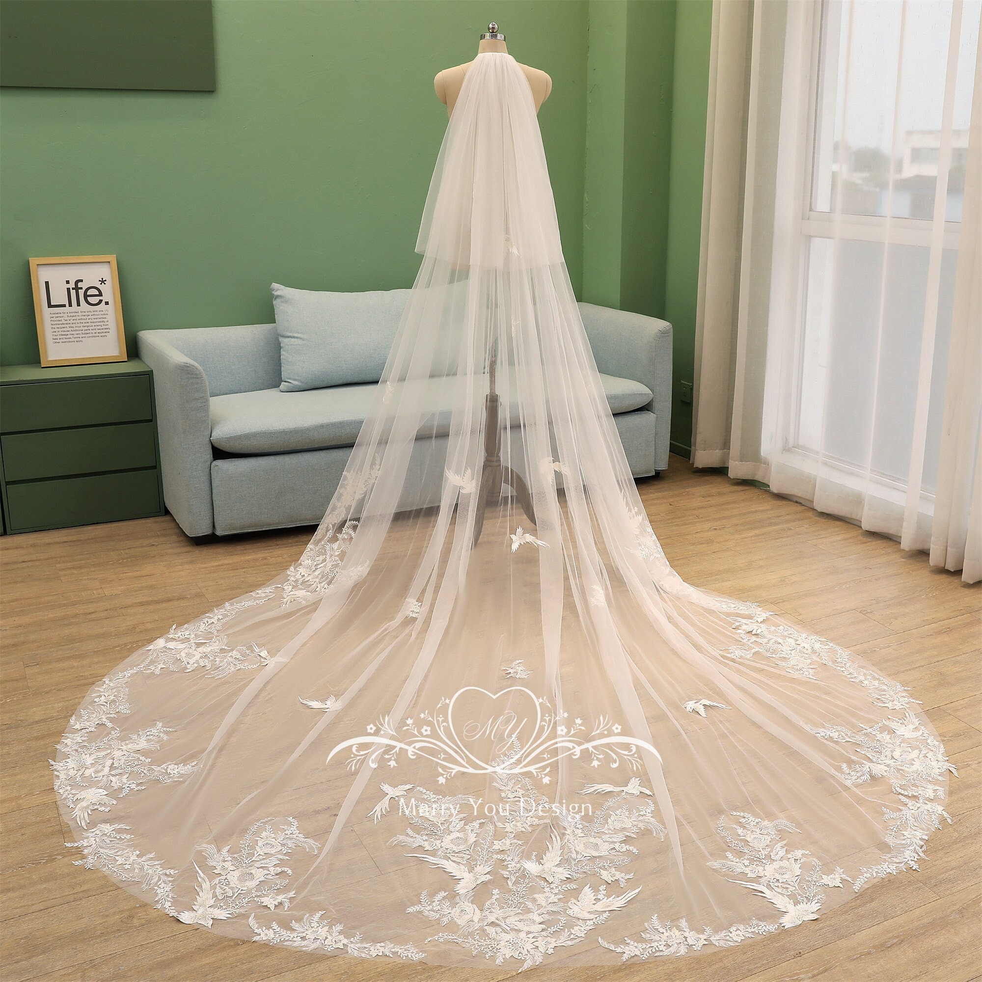 Wedding Veil only Zadye Veil - Border Only – RITAVINIERIS main image 2