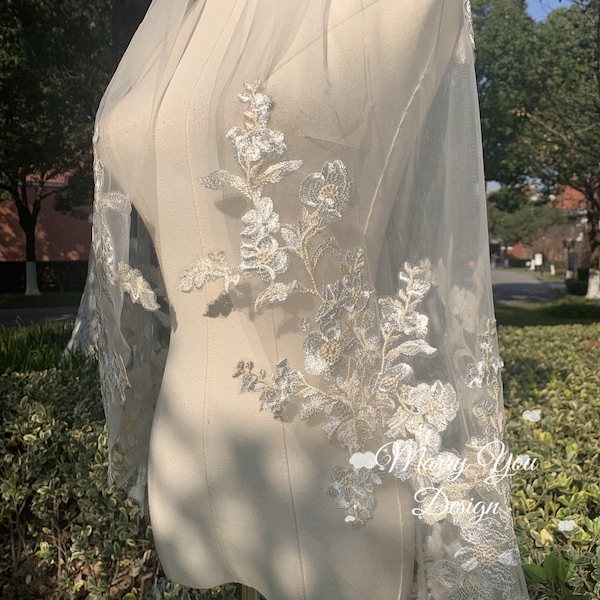 Floral Wedding Veil - Etsy