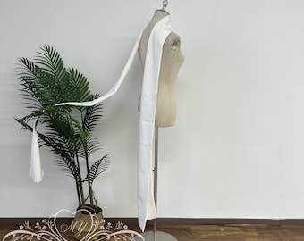 Minimalistyczny szalik na szyję, elastyczny szalik ślubny, miękki szalik ślubny, szalik na szyję, krawat ślubny, romantyczna kokarda ślubna, szalik ślubny w kolorze kości słoniowej, welon ślubny
