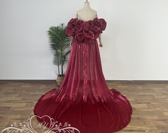 Wine Wedding Shoulder Cape Shawl,Plain Satin Wedding Pop Shawl with Long Train,Wedding Cover Up,Arm Bridal Wraps,Custom Colors Shawl Wraps