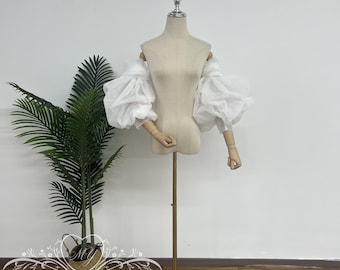 Romantische Puffärmel für die Hochzeit,Brautärmel,feste abnehmbare Tüllärmel für die Braut,abnehmbare Tüllärmel,klassische Hochzeitsärmel