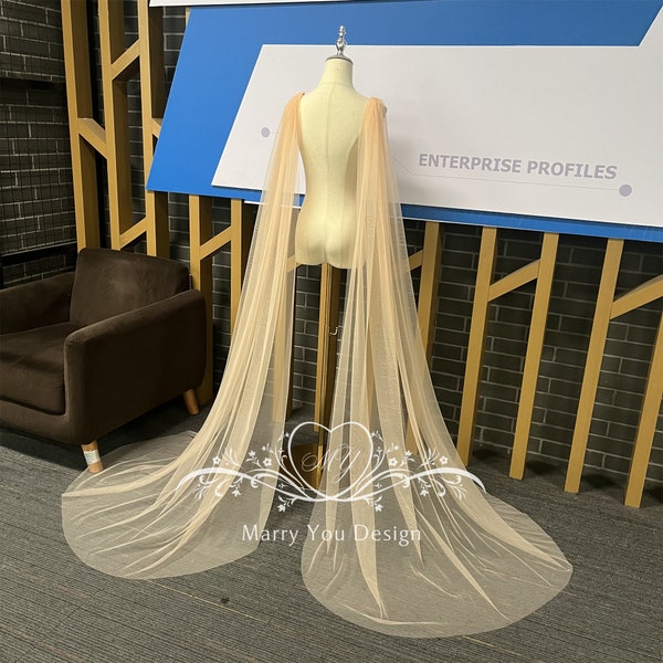 Custom Any Colors Shoulder Veil,Plain Wedding Wings,Shoulder Veil for Wedding,Any Length Cape Veil,Shoulder Cape,One Pair Detachable Wings