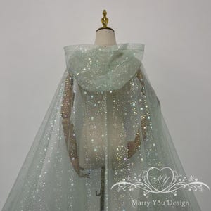 Super Sparkly Cape Veil for Wedding,Hooded Veil Cape,Wedding Cape Veil,Glitter Bridal Cape Veil,Cos Cape Veil,Sparkly Evening Party Veil