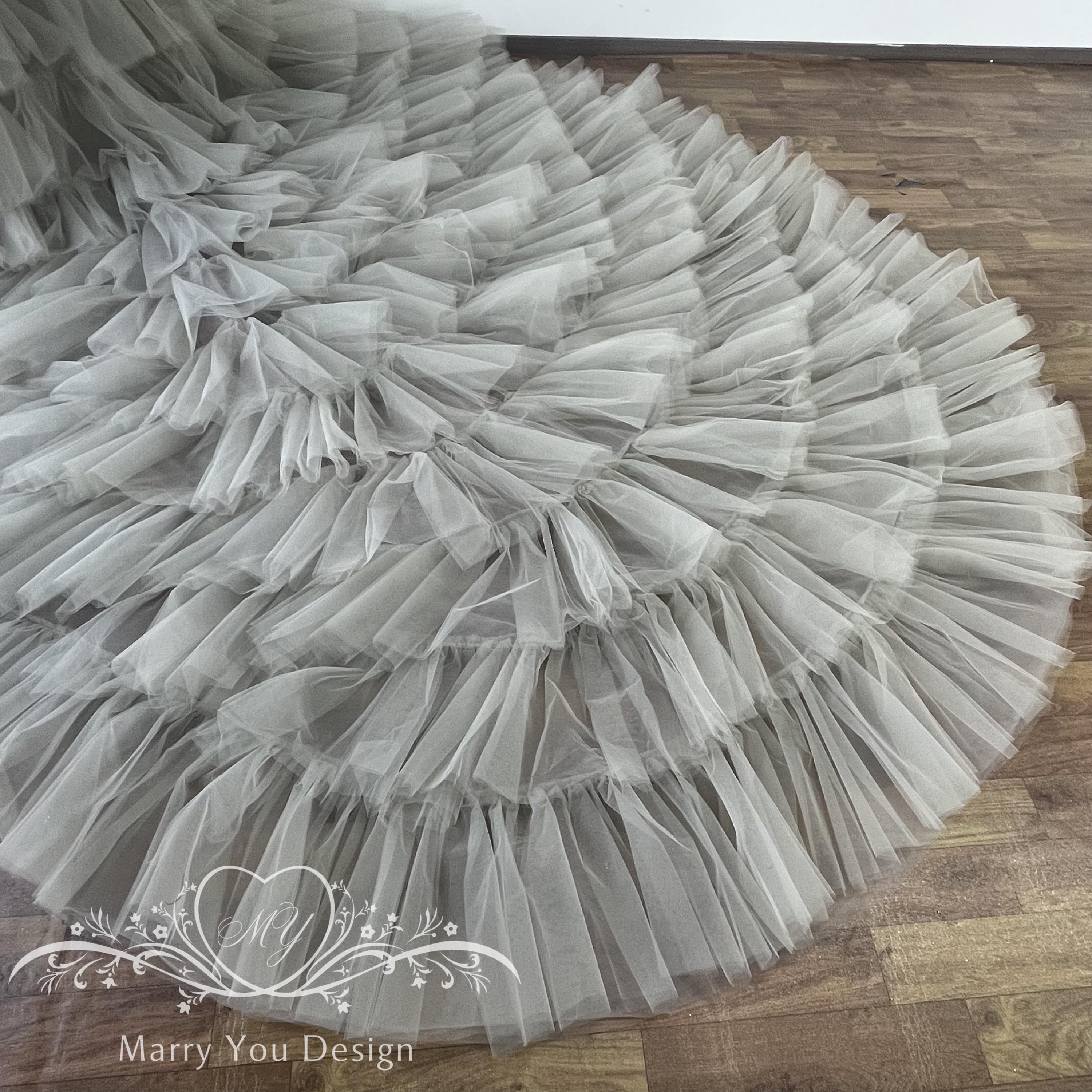 Multi Layer Bridal Overskirt,tulle Tiered Skirt,wedding
