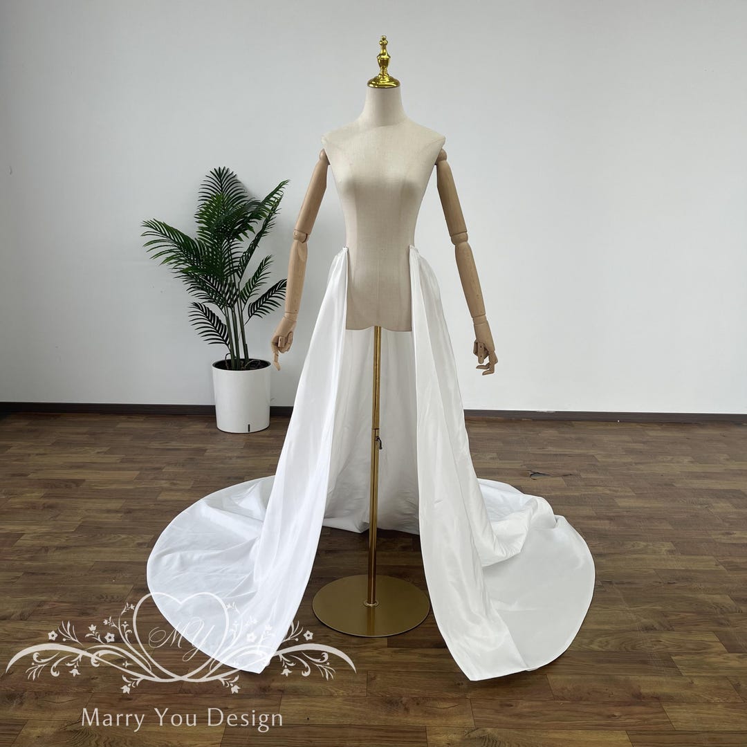 Minimalist Taffeta Detachable Train for Wedding,taffeta Detachable ...