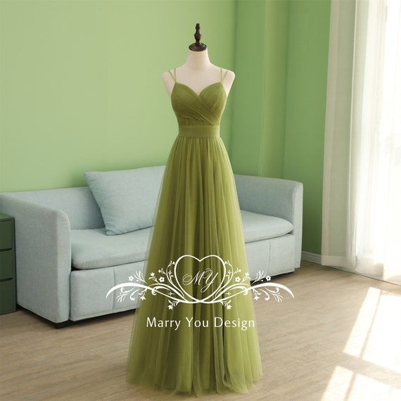 Backless Prom Dress for Woman,green Spaghetti Strap Fairy Dress for Senior  Prom,pearl Designed Back Prom Dress,sleeveless Long Prom Dress - Etsy