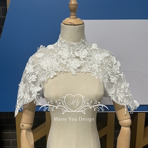 Paño para cubrir boda de encaje Floral bohemio, chal nupcial de encaje de hoja, capa para vestido de novia sin tirantes, Bolero nupcial romántico
